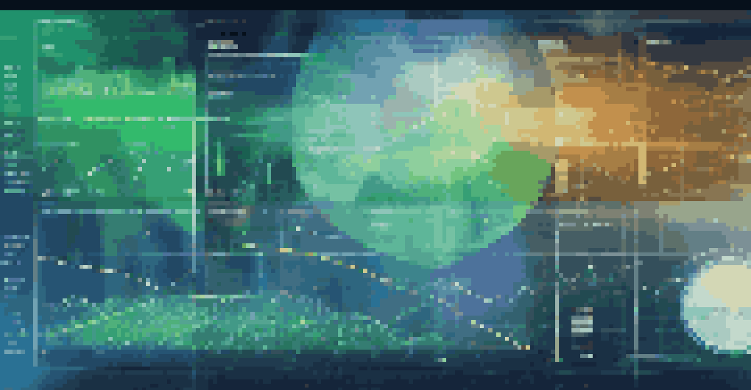 An abstract image of big data analysis with colorful graphs and charts on a digital screen against a blue and green background.