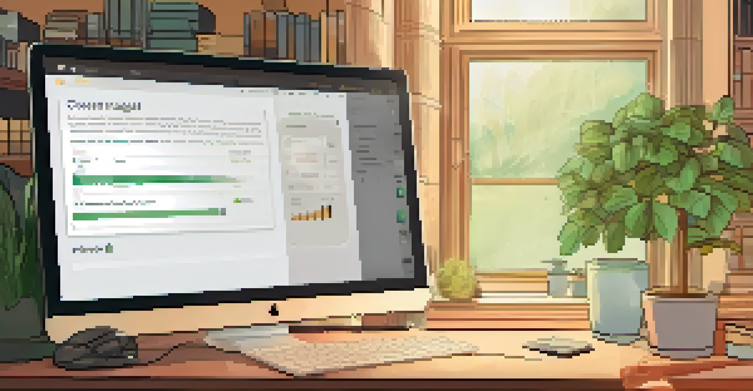 A close-up of a user-friendly consent management interface on a computer screen, with hands interacting in a cozy home office environment.