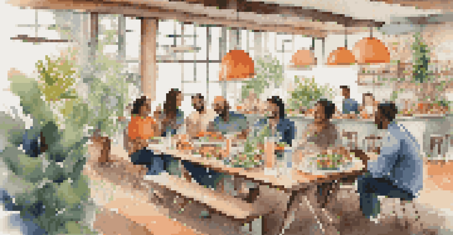 Employees from various departments enjoying a casual team lunch, laughing and sharing ideas at a large table.