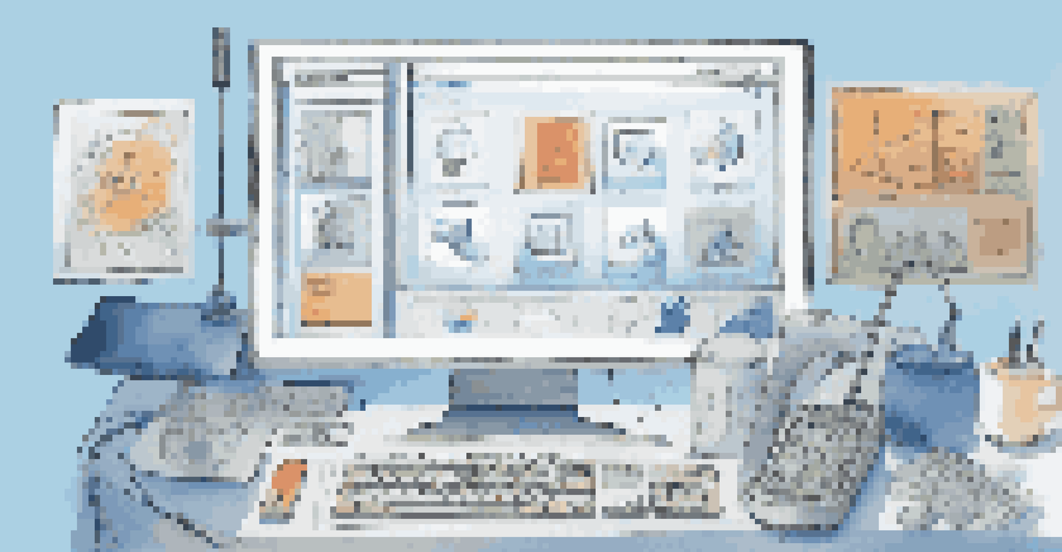 An illustration showing accessibility features in software design, including icons for screen readers and keyboard navigation on a digital device.
