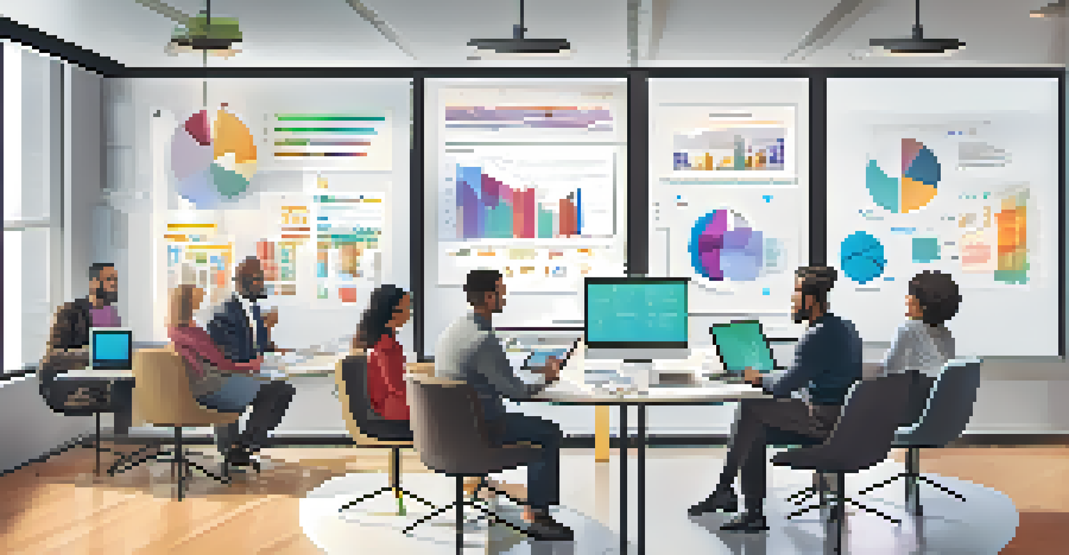 A diverse group of professionals in a collaborative meeting discussing data governance strategies with laptops and documents on the table.