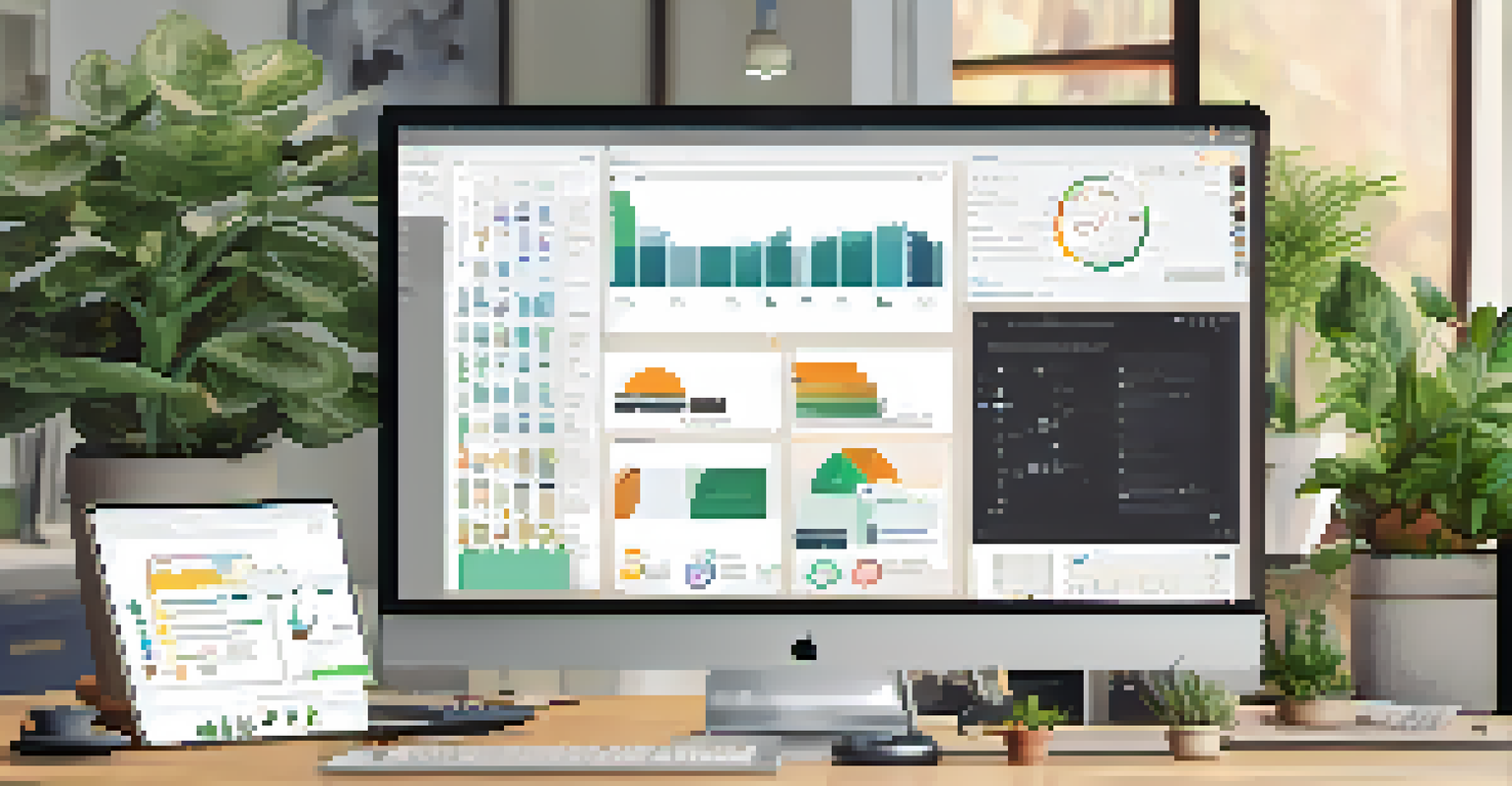 A close-up of a computer screen showing a project management tool with charts and comments.
