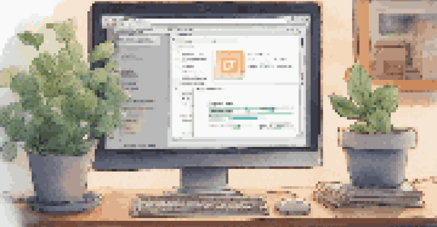 A close-up view of a computer screen showing a GitHub interface with a pull request, surrounded by a cozy workspace.