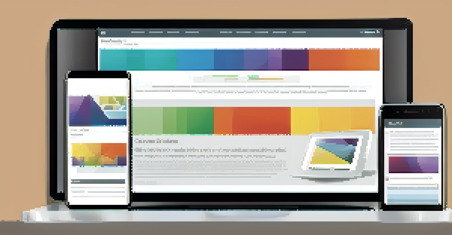 A responsive web design shown on a smartphone, tablet, and laptop, demonstrating adaptability across devices.