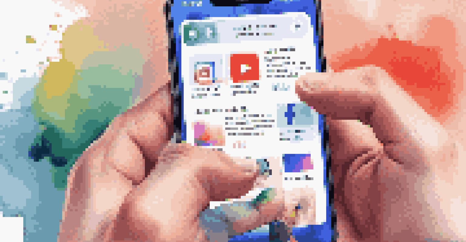A close-up of a person scrolling through social media ads on a smartphone, with a blurred background focusing on the phone screen.