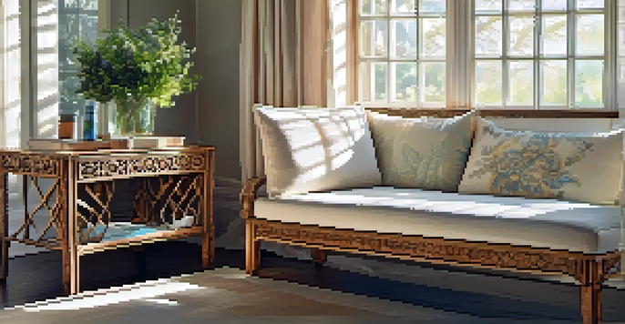 A close-up view of a furniture piece made from recycled materials, featuring intricate textures and details, illuminated by natural light.