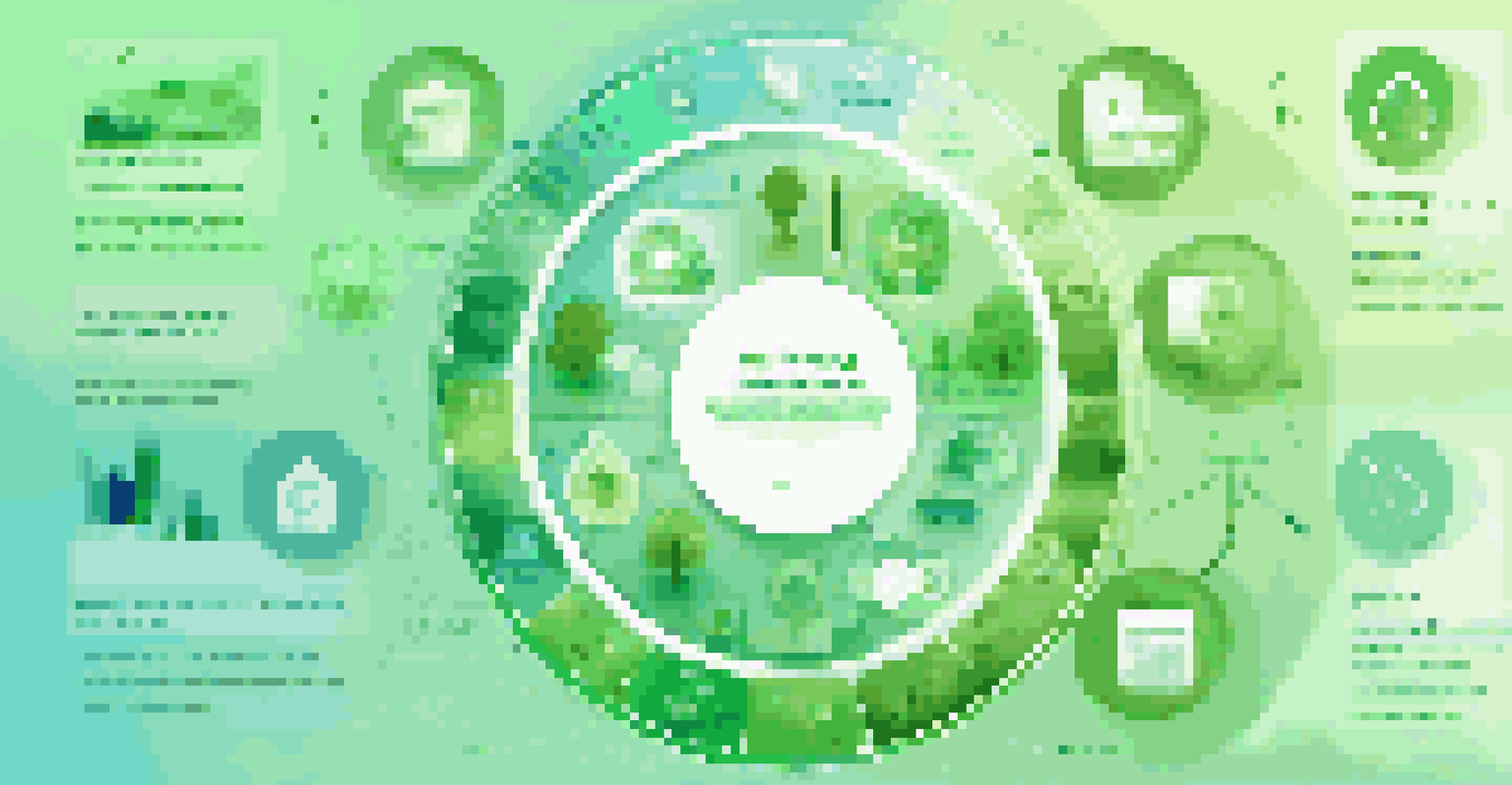 An infographic showing eco-friendly digital tools with icons for renewable energy and paperless documentation.