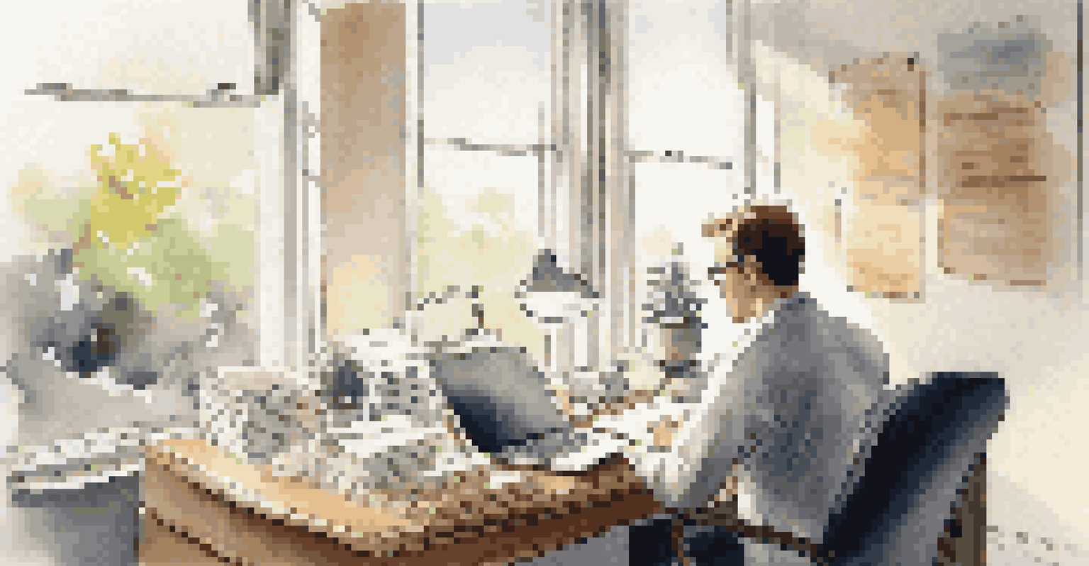 A person performing a security audit on a laptop in a well-lit office, with documents and a coffee cup on the desk.