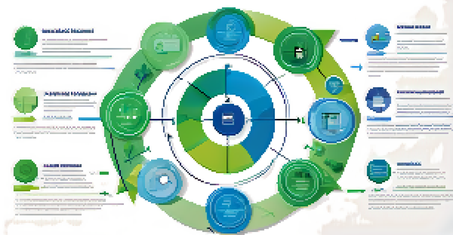 An infographic illustrating the user research process with icons and a circular flow design in blue and green colors.