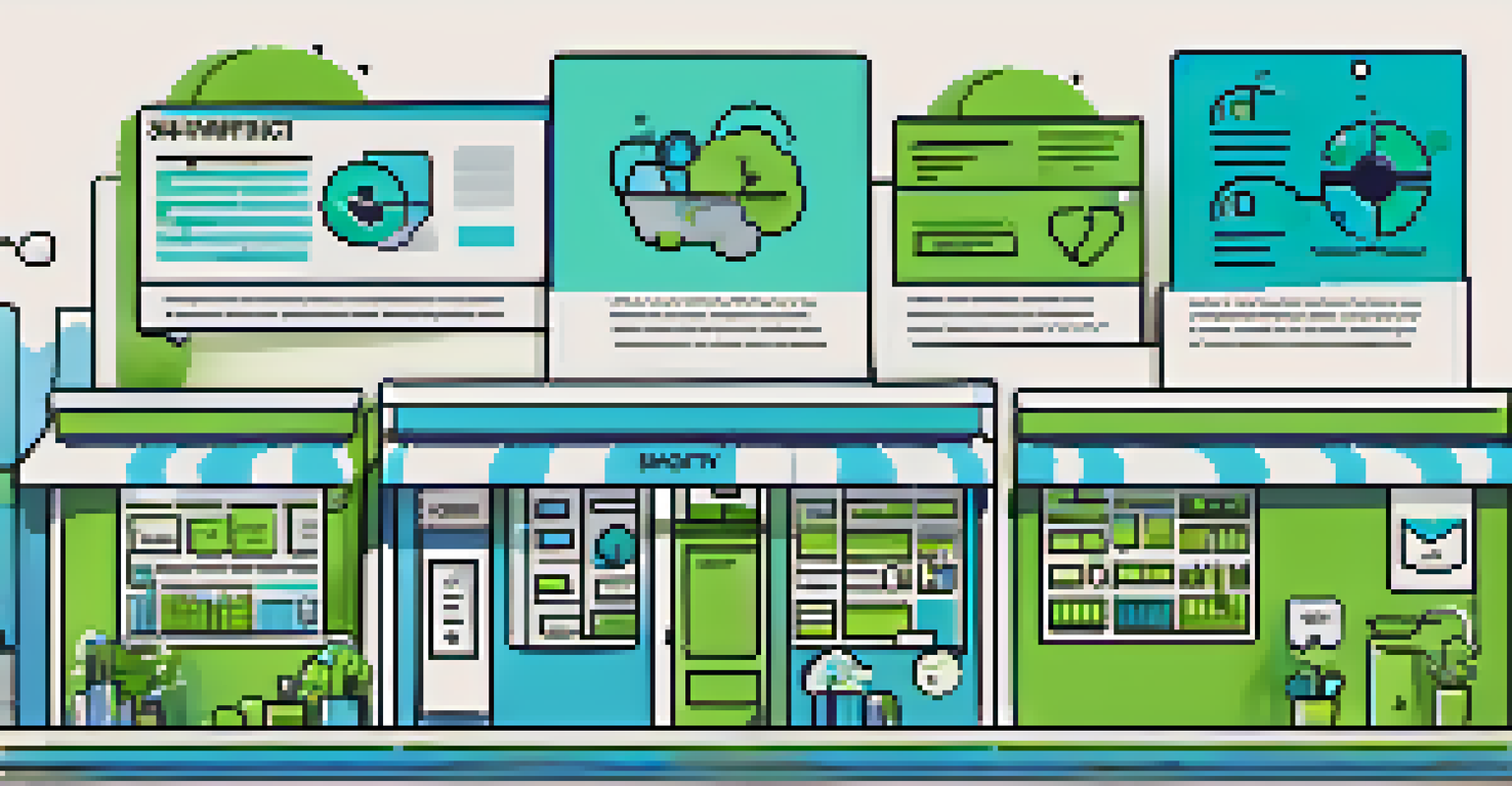 An infographic comparing Shopify and WooCommerce, showcasing their features with distinct color sections for each platform.