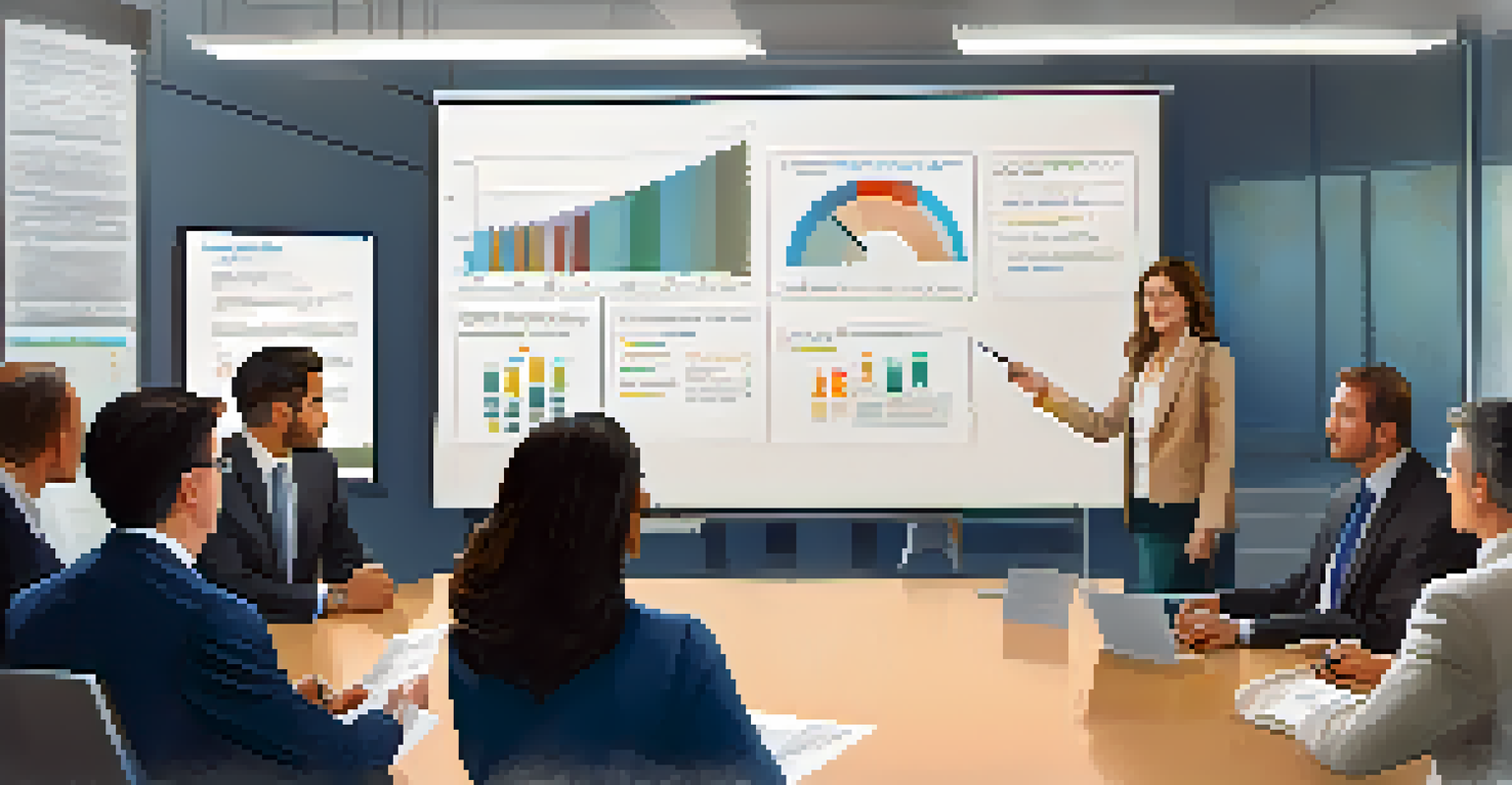 A business leader presenting to a diverse team about transparency in data management in a well-lit office.
