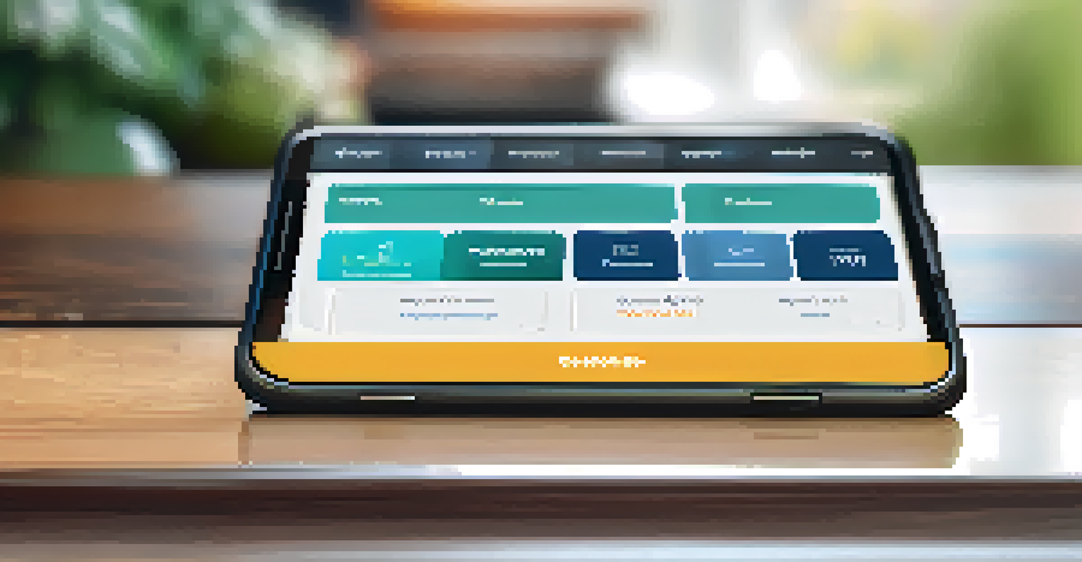 A smartphone screen displaying a mobile app interface with intuitive navigation and a cohesive color scheme.