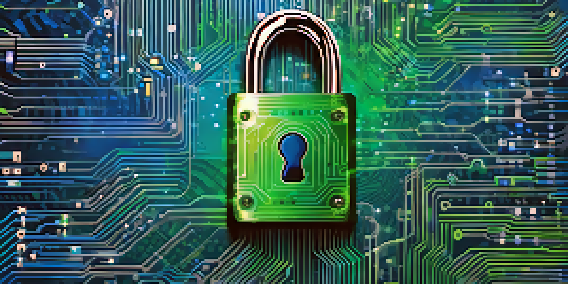 An abstract image of a digital padlock over a background of binary code, representing data security in wearable technology.