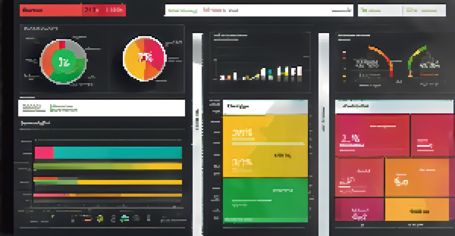 A modern interactive dashboard filled with colorful charts and graphs displaying key performance indicators.