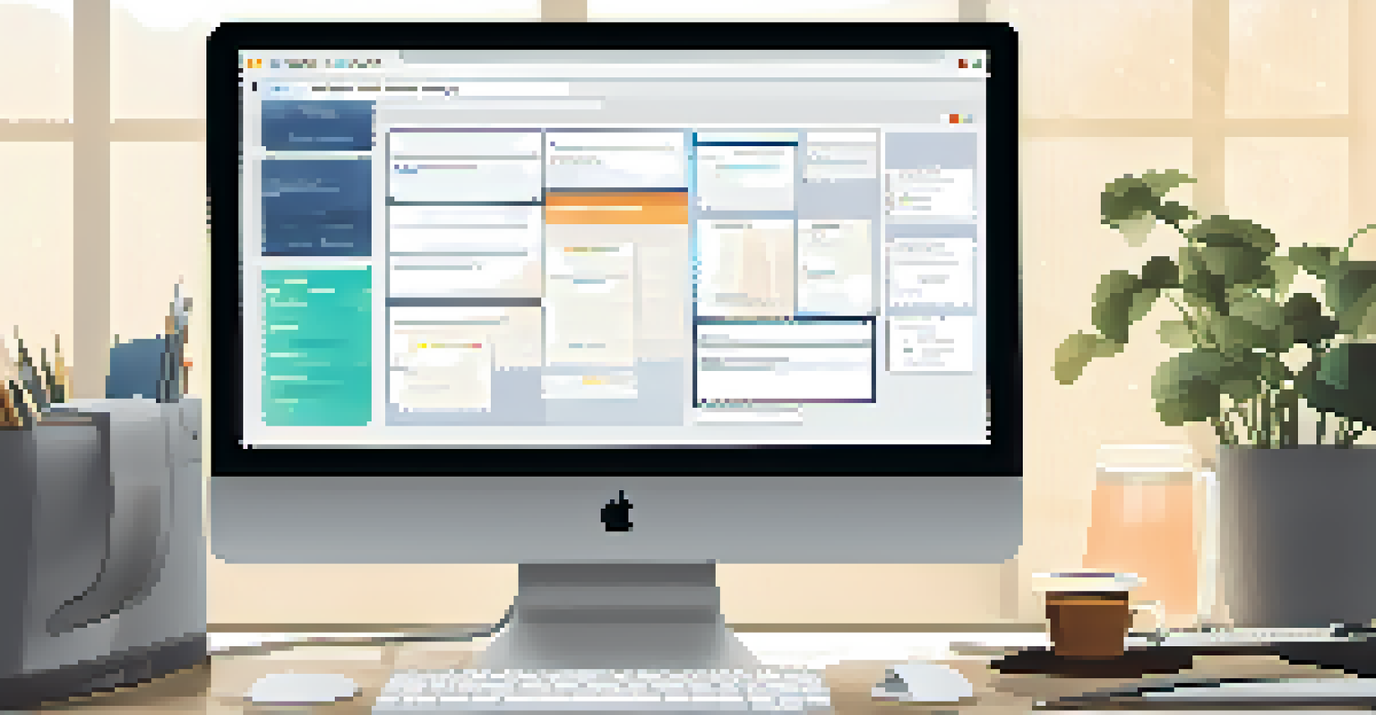 A detailed view of a computer screen with a knowledge management tool interface, emphasizing organization and efficiency.
