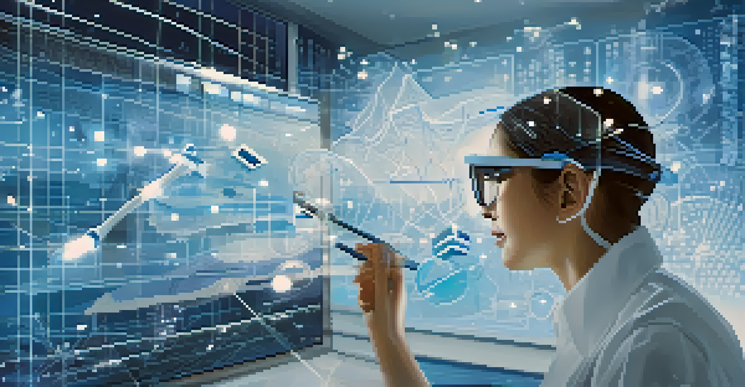 An abstract digital interface illustrating the concept of data cleaning, with charts and graphs being cleaned by a virtual brush against a blue and white textured background.