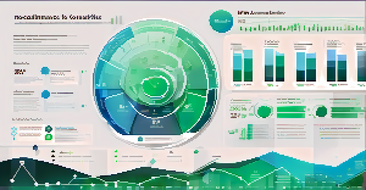 An infographic illustrating augmented analytics with icons and KPIs in a modern design.