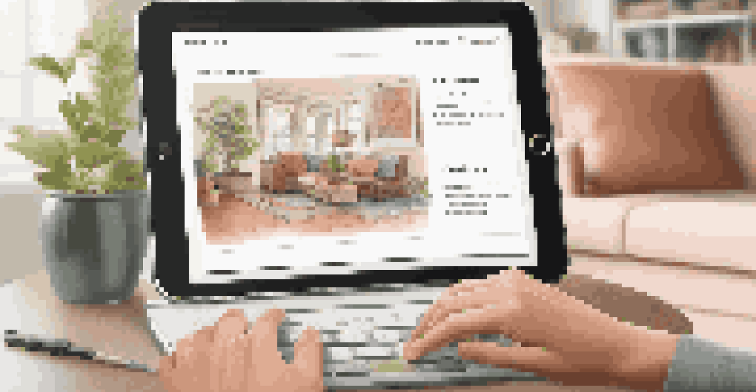 A tablet showing a digital onboarding interface with interactive tutorials and a hand guiding the user in a living room.