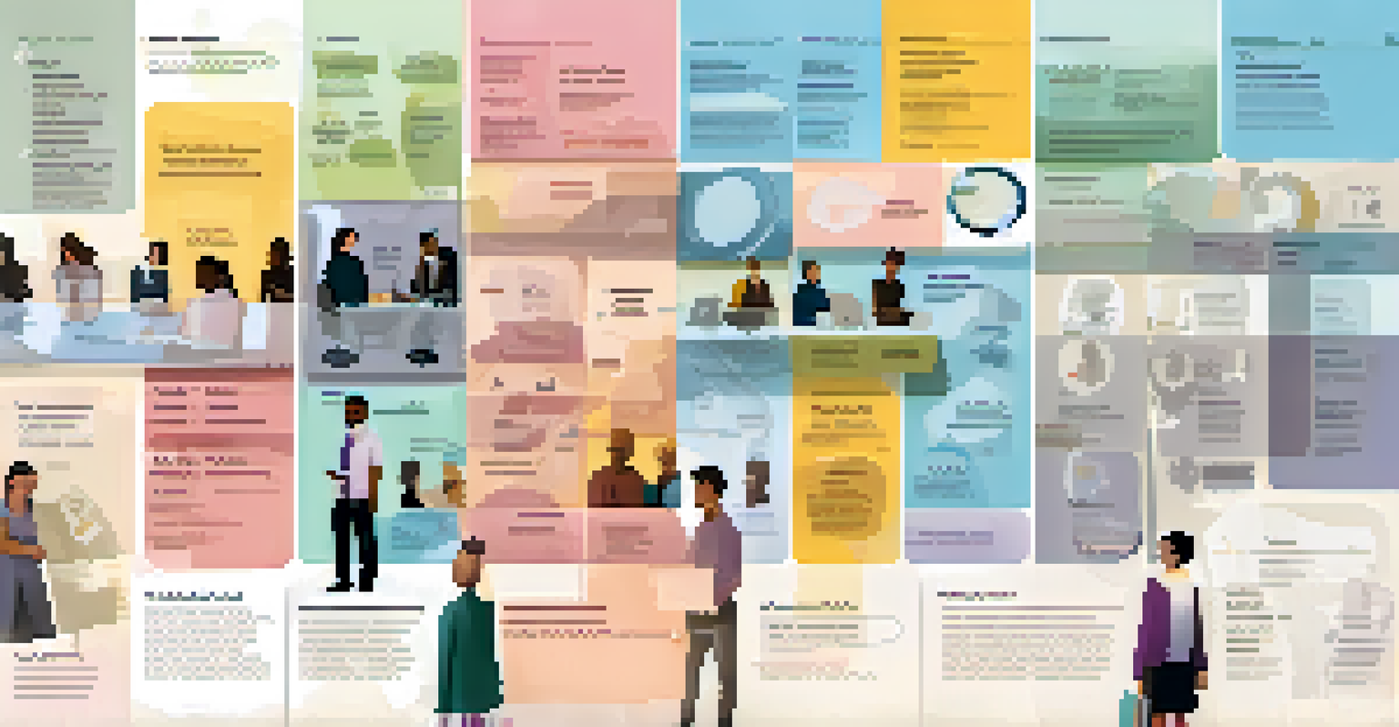 An infographic showcasing diverse user personas with character sketches and key traits in a colorful layout.