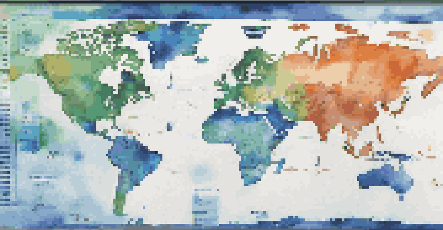 A digital calendar displaying scheduled meetings in various time zones around a globe, illustrating a global communication network.