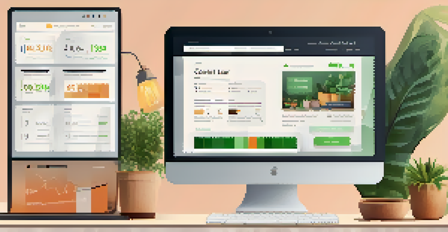 A close-up view of a laptop screen showing A/B testing results for an e-commerce website with two product page layouts.