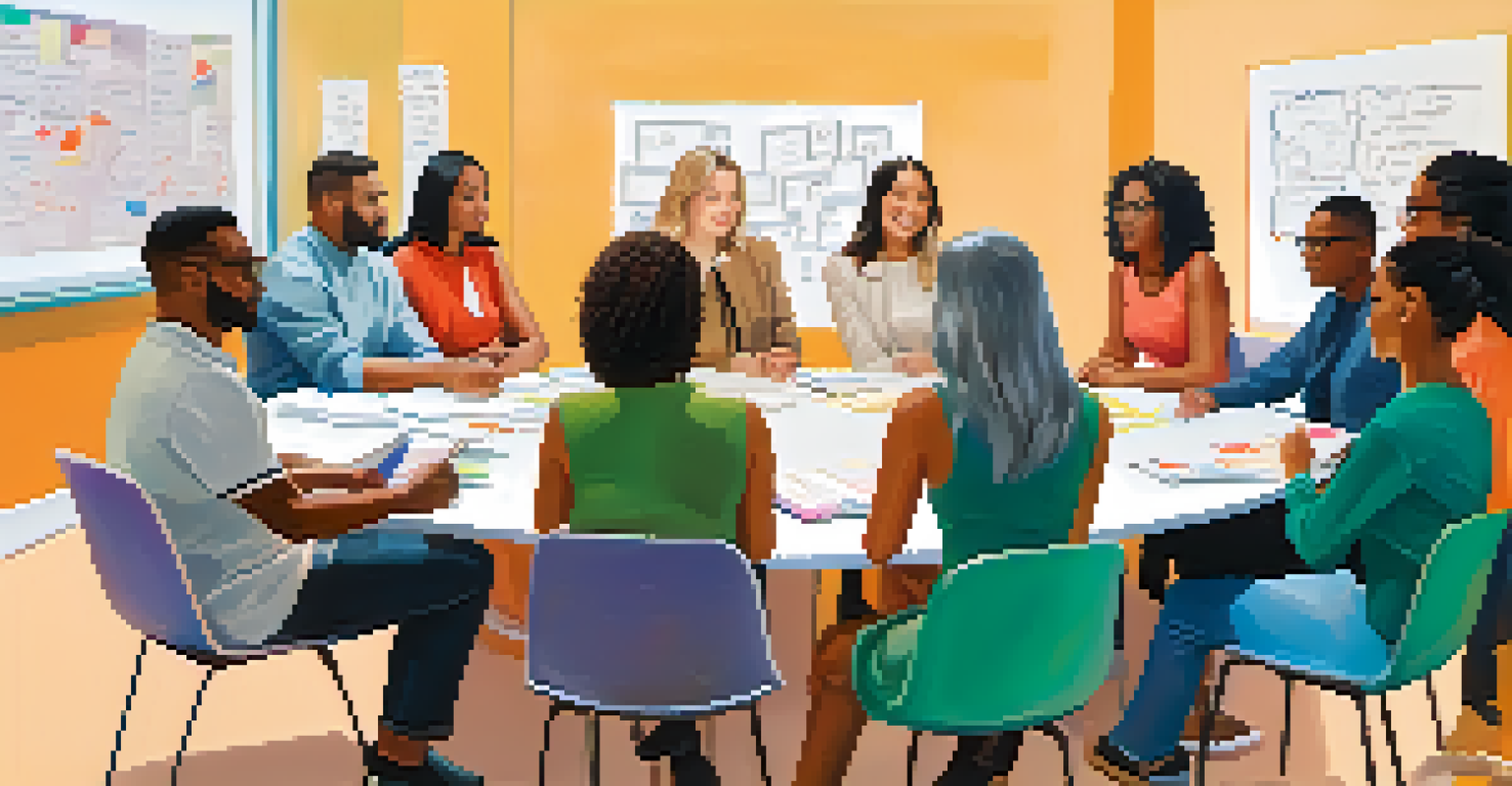 A diverse group of individuals sitting in a circle, discussing ideas in a focus group setting.