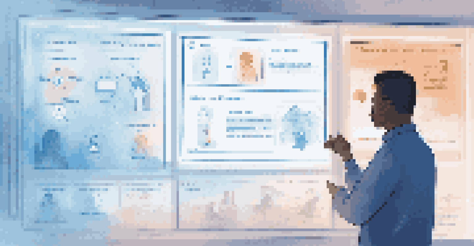 A user interacting with a transparent screen showing user consent options in a modern tech environment, illuminated by soft blue and white lights.