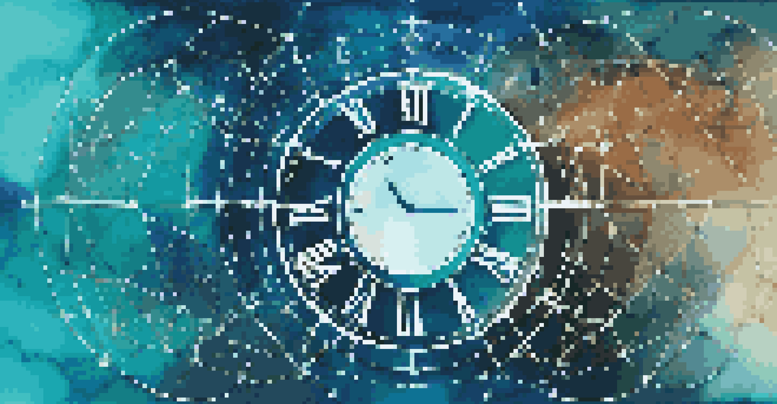 An abstract image of a clock surrounded by network nodes representing retries and timeouts in microservices.