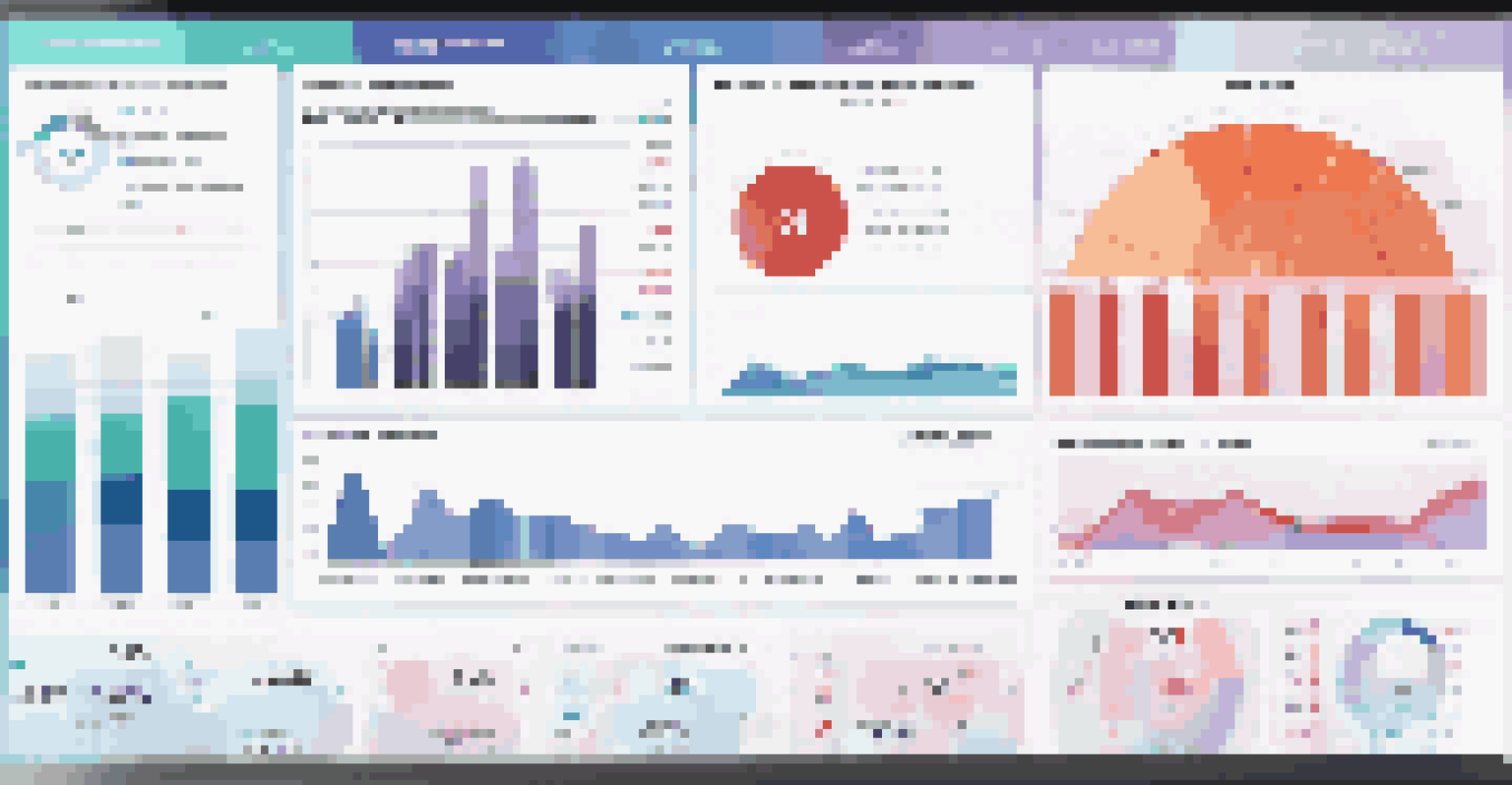 A close-up of a digital dashboard showing metrics for supply chain visibility with colorful graphs and charts.