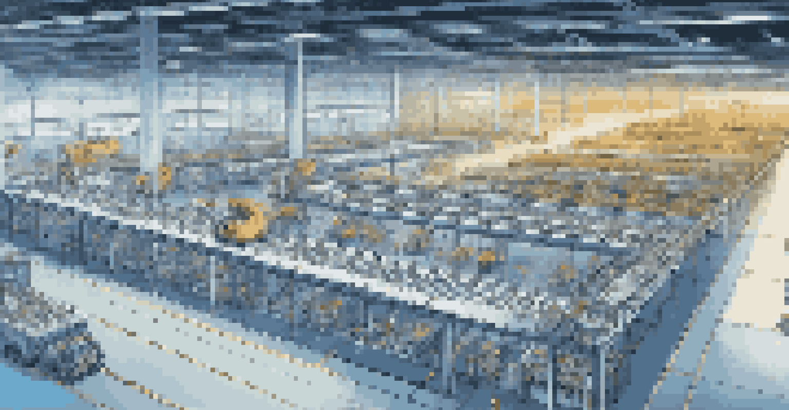 A high-tech warehouse with automated robots and screens displaying data analytics, representing logistics automation.