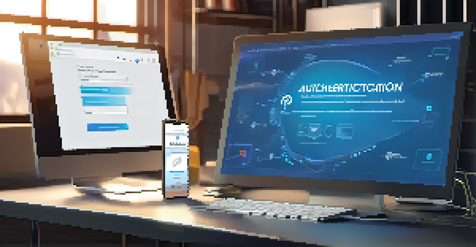 A close-up of a computer screen showing a multi-factor authentication process in a modern workspace.