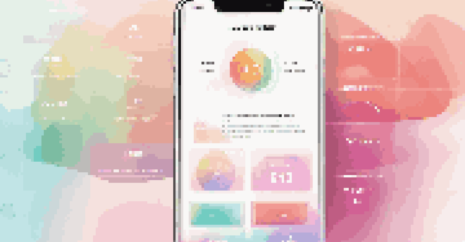 A smartphone displaying a colorful and modern loyalty program interface with rewards and points balance.