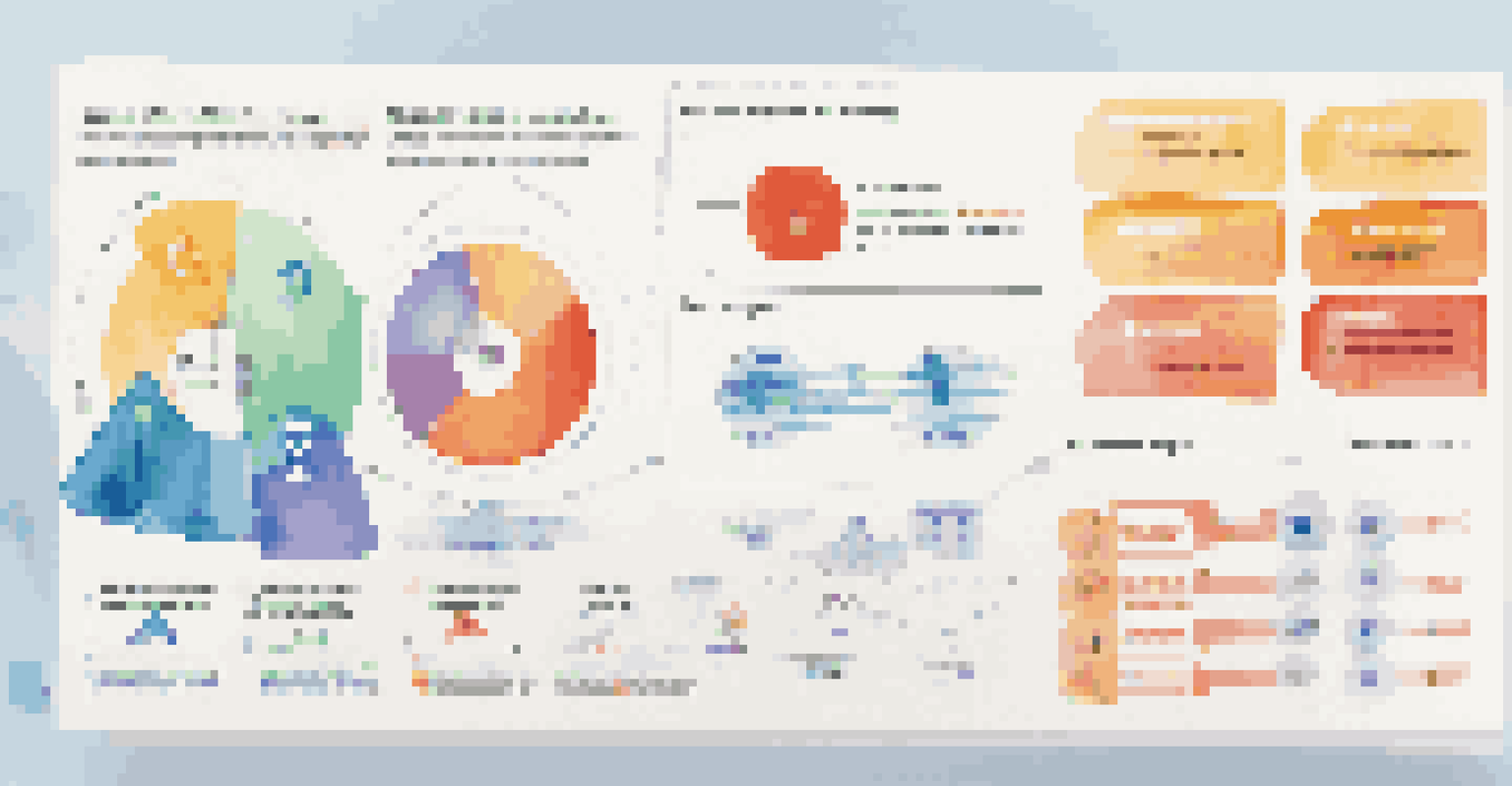 An infographic showcasing different types of user feedback with icons and vibrant colors, depicting surveys, interviews, and analytics.