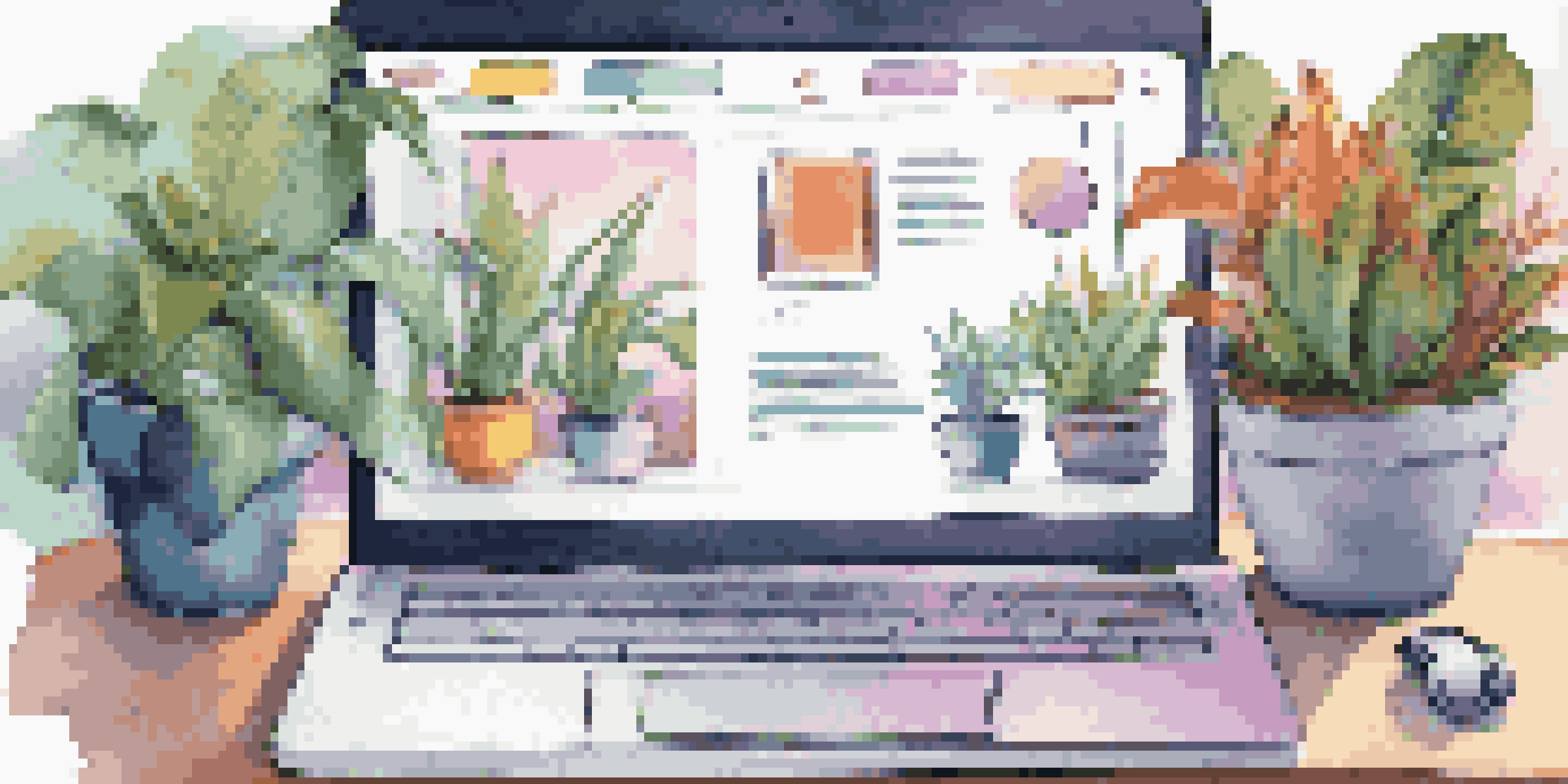 A modern chatbot interface on a laptop in a bright workspace, showcasing user interactions.