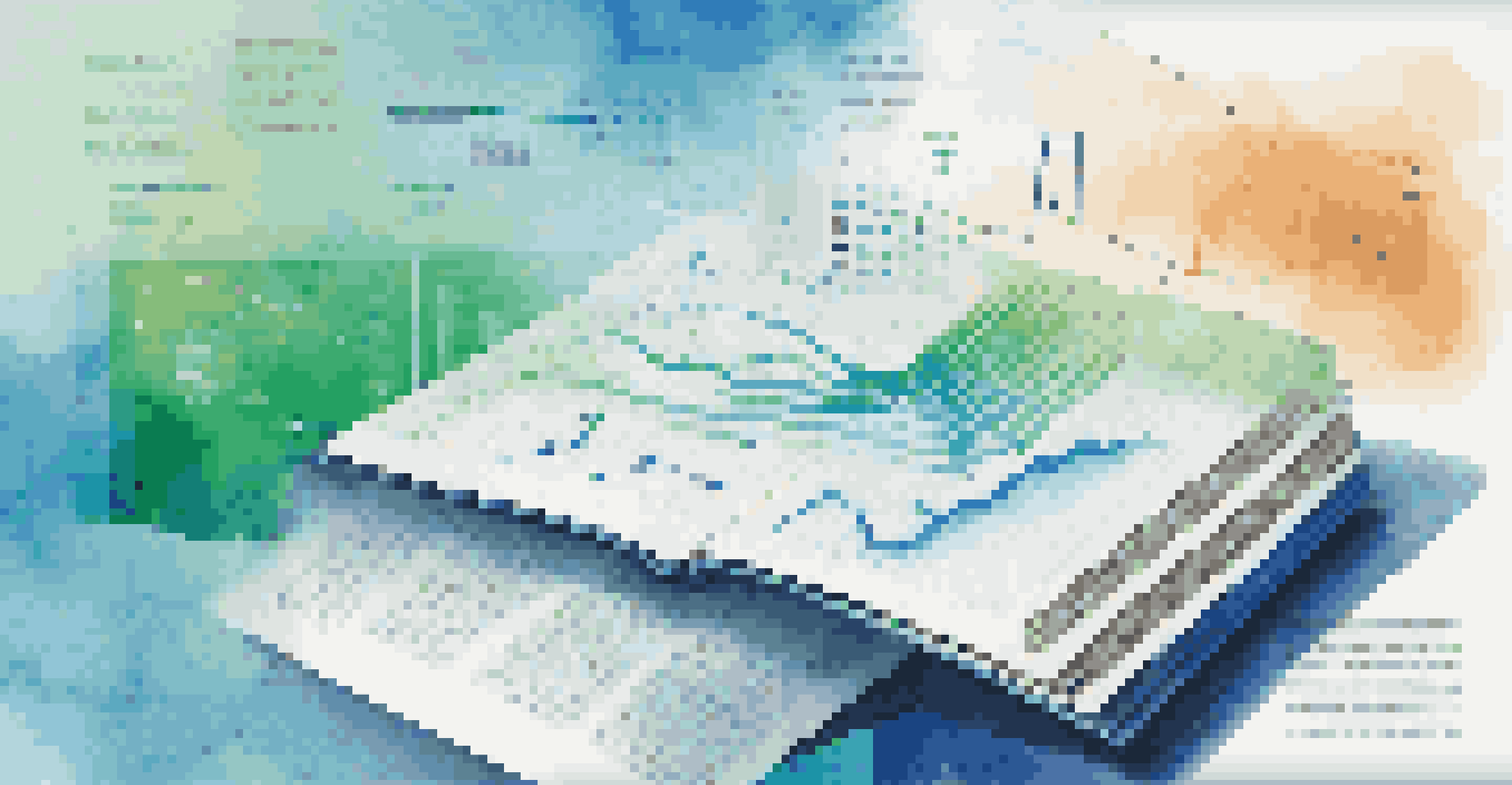 An abstract image depicting colorful data visualizations like graphs and charts emerging from a book filled with text, against a blue and green gradient background.