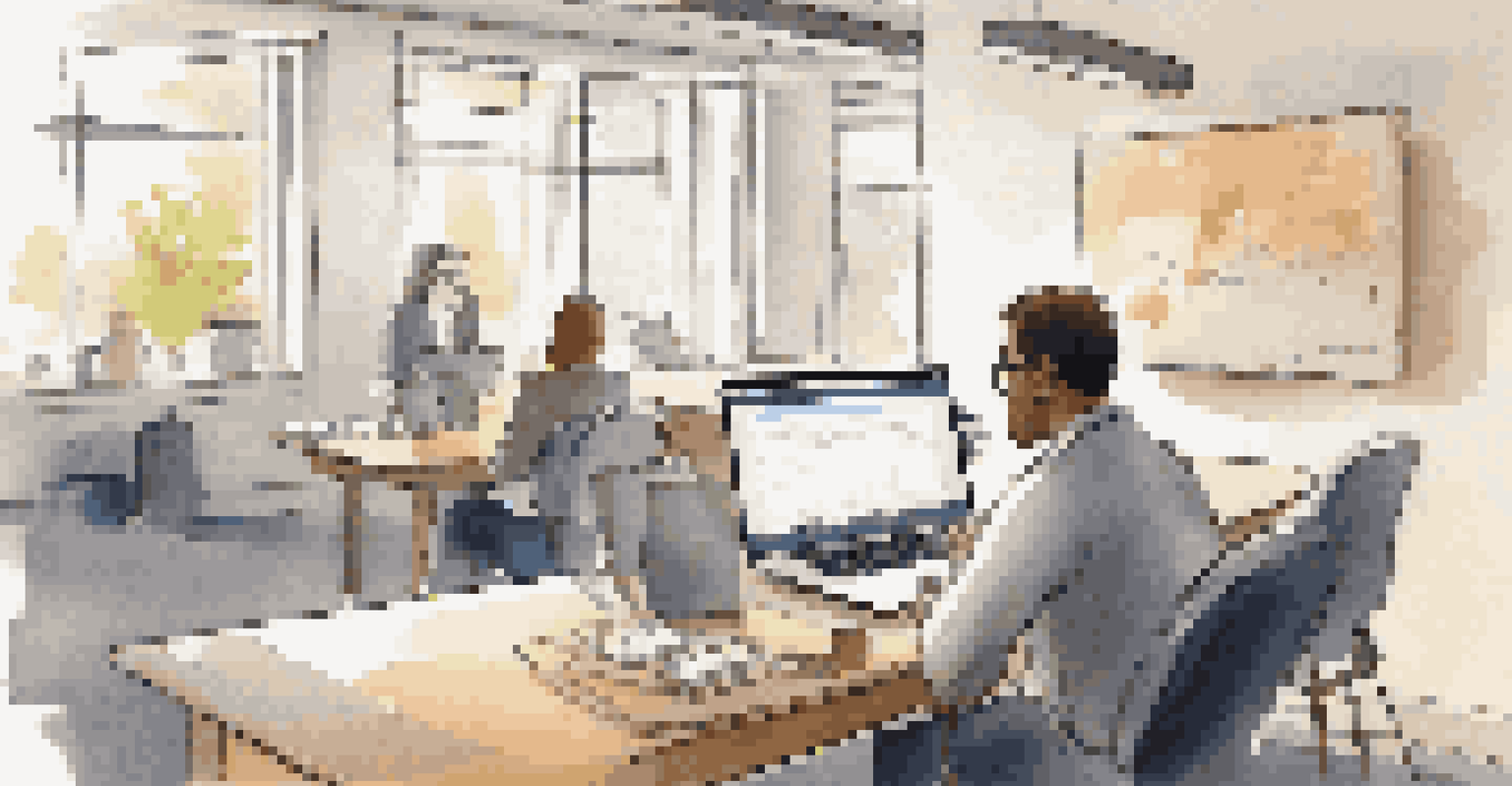 An employee participating in a cybersecurity training session at a cozy workspace with a laptop and notepad.