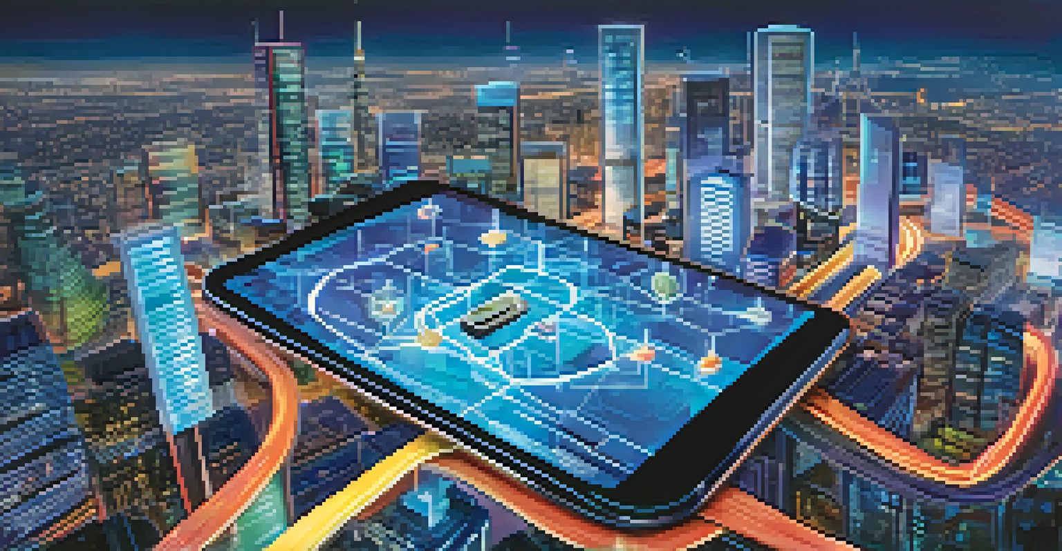 An artistic representation of interconnected devices showcasing the impact of 5G technology.
