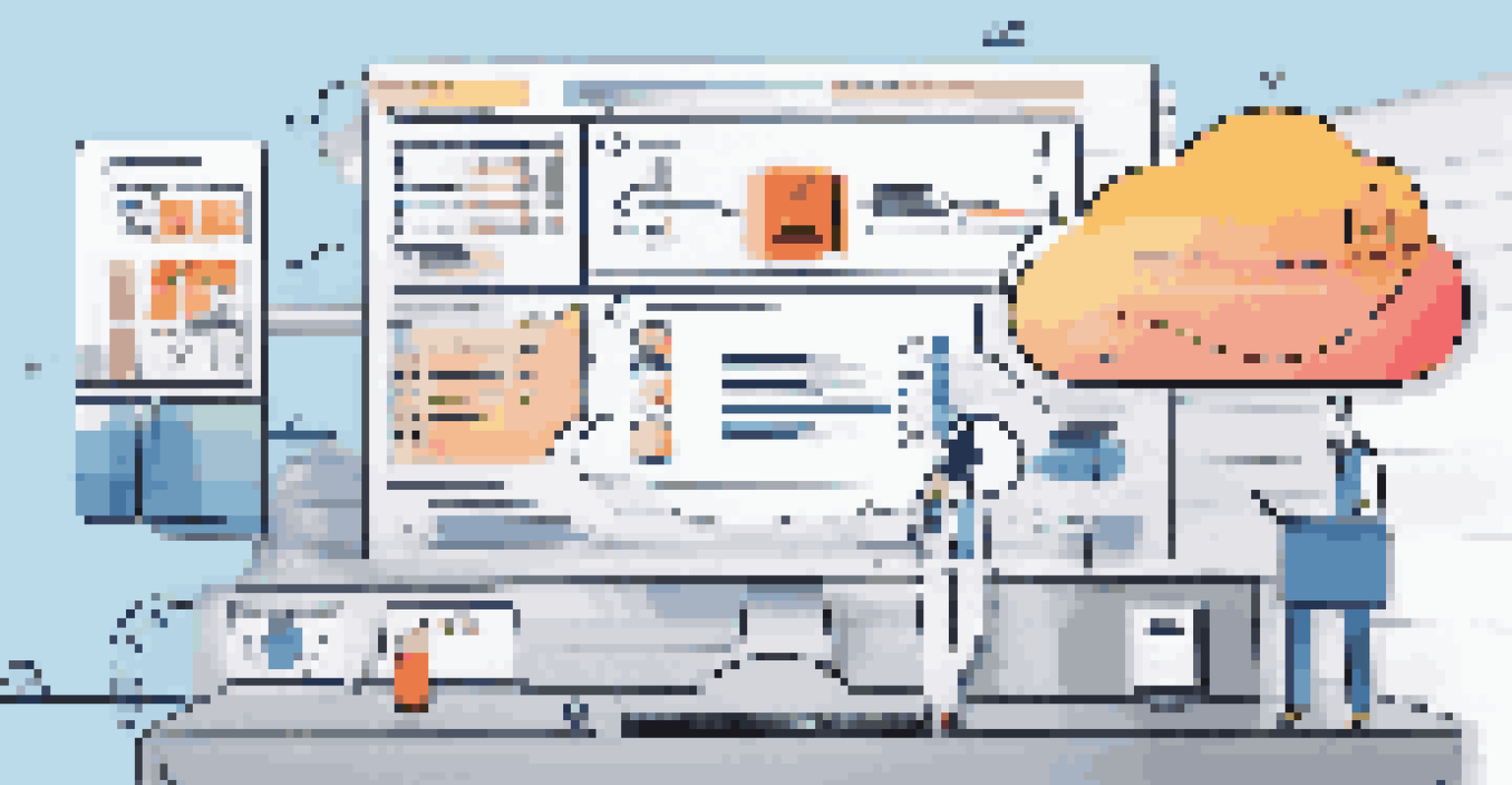 An infographic illustrating data management practices in cloud collaboration, featuring key points and cloud icons.