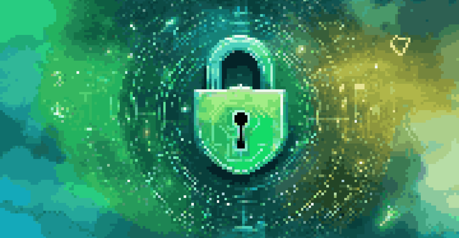 An abstract image of a glowing padlock surrounded by binary code, representing data encryption.