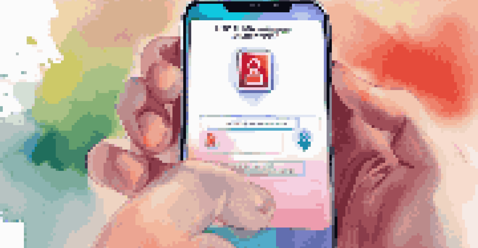 A close-up image of a smartphone displaying a secure login screen with authentication prompts.