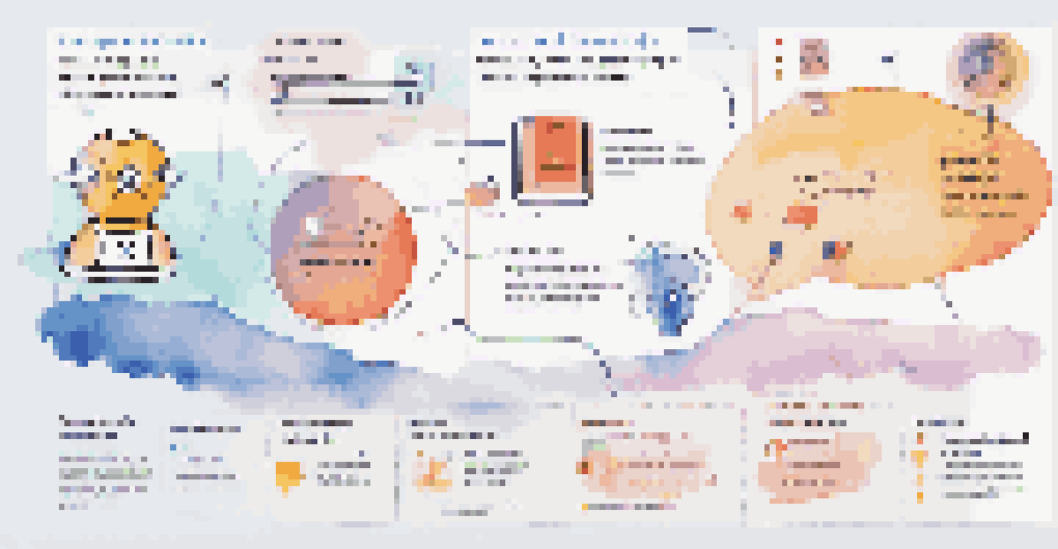 An infographic illustrating the steps to design an educational chatbot with colorful icons and a clear layout.