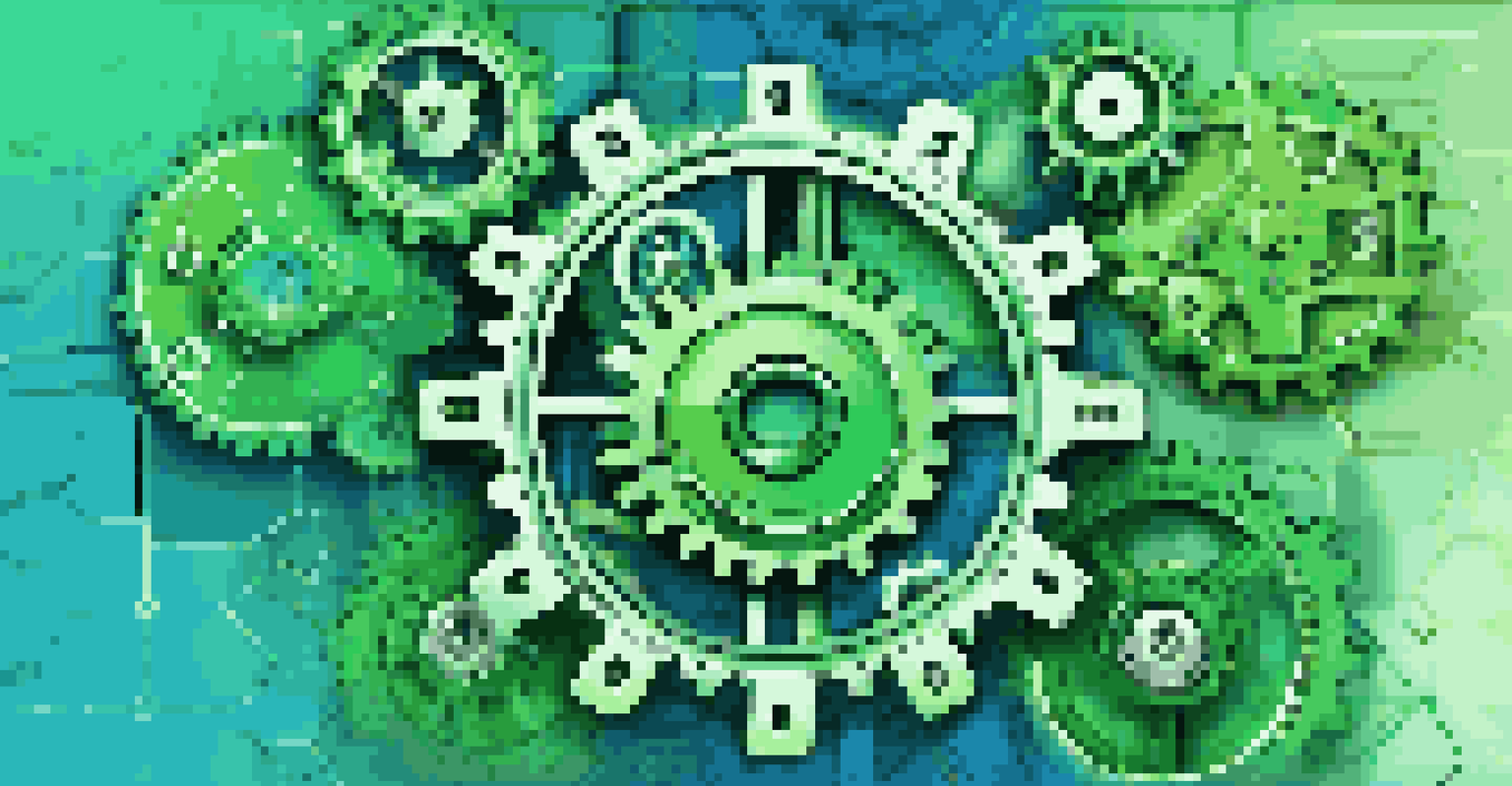 An abstract image showing interconnected gears and a central lock, symbolizing third-party risk management and security.