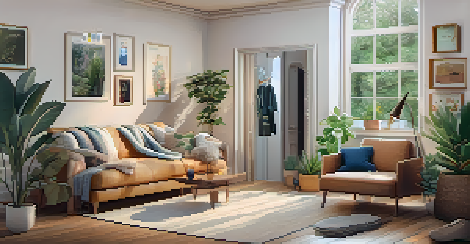 A person using a smartphone app to try on virtual outfits in a cozy home environment.