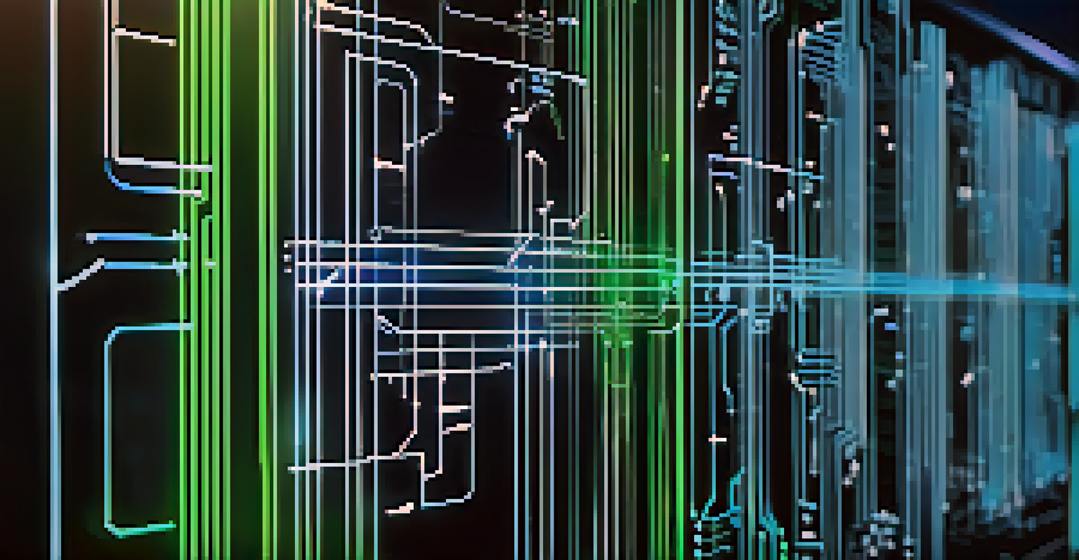 A digital representation of a blockchain ledger with glowing lines of code and cryptographic keys.