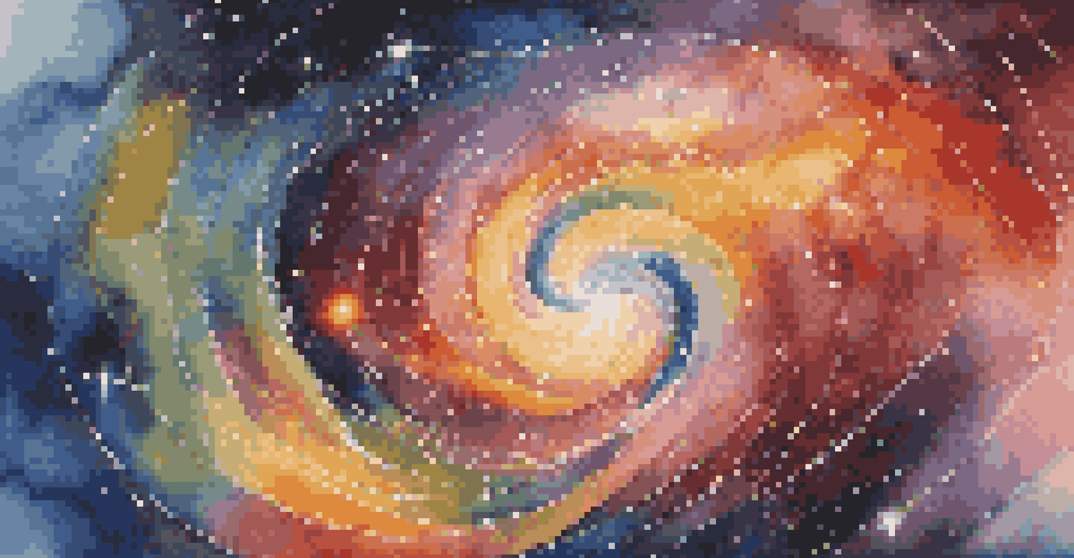 An abstract image depicting quantum cryptography with colorful light beams and a deep space background.