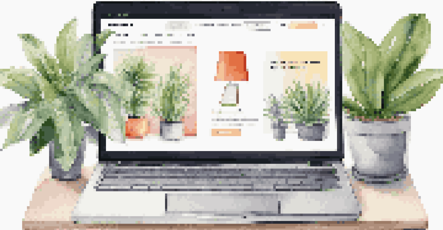 A laptop showing two versions of a modern e-commerce website side by side on a sleek desk.