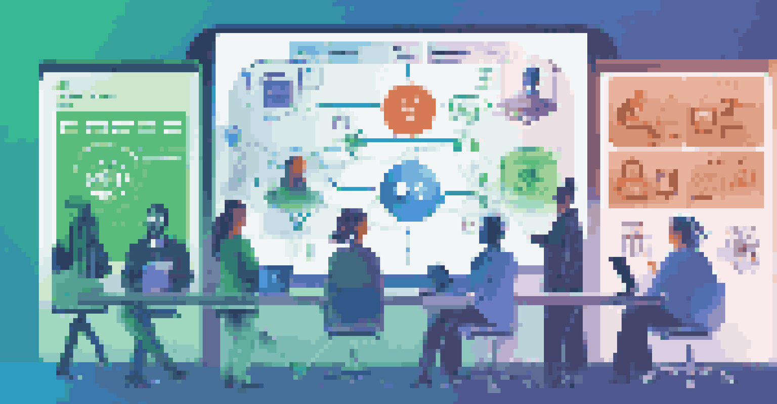 An infographic showing the evolution of remote work tools with icons of digital platforms against a blue and green gradient background.