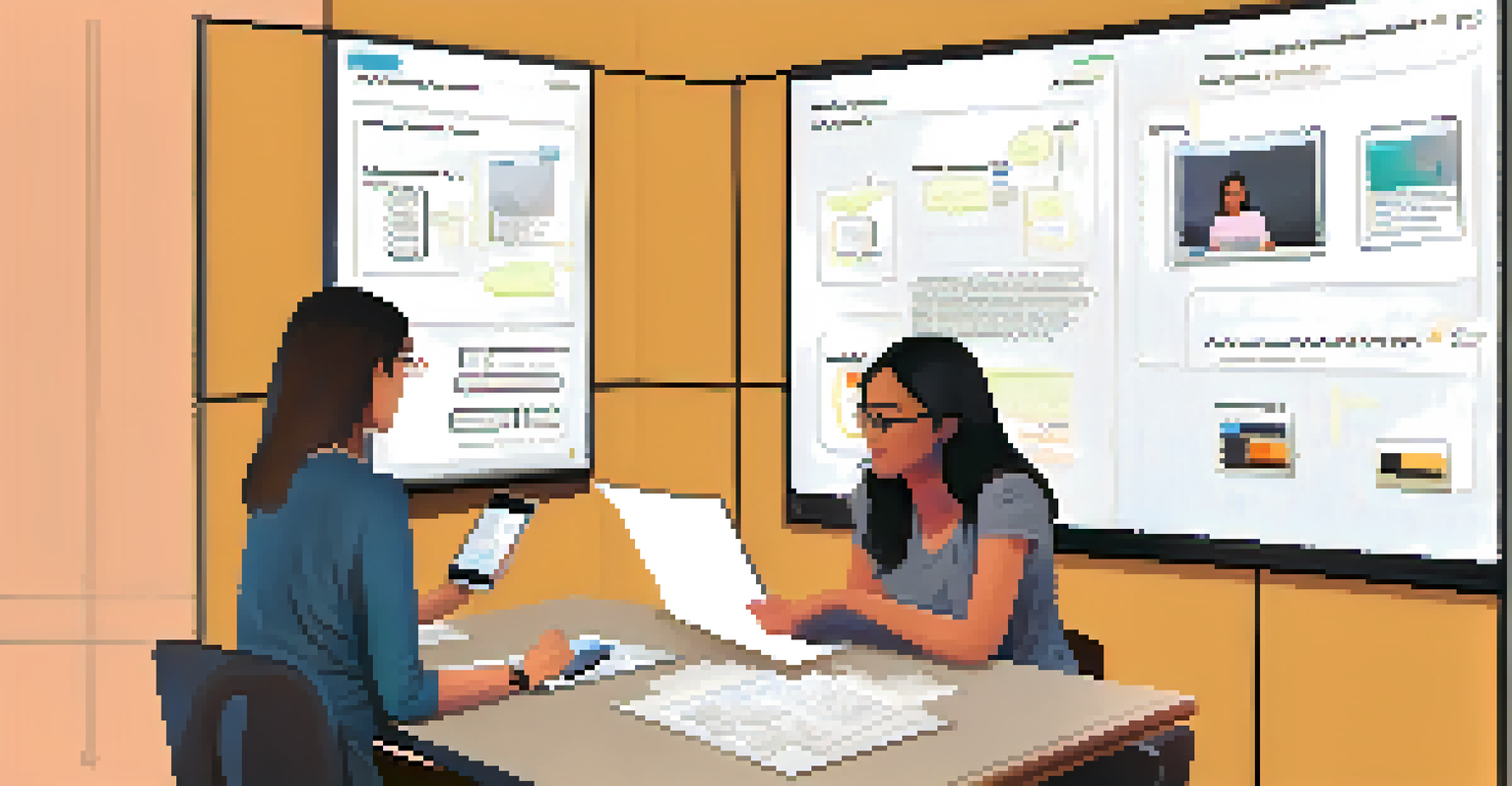 A woman interacting with a mobile app prototype during a user testing session, with a facilitator observing nearby.