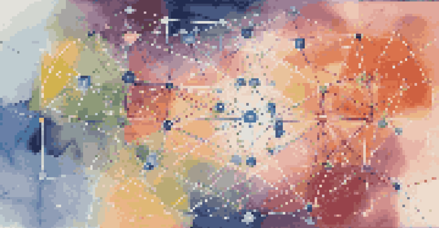 An abstract visualization of interconnected nodes representing data sharing.