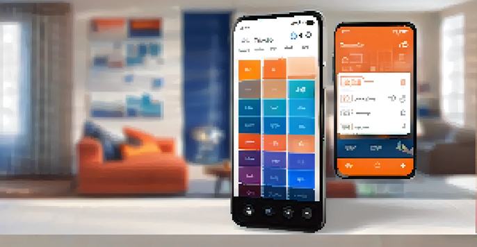 A modern smartphone displaying a music streaming app interface with vibrant colors and clear icons.